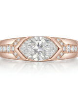 Celestial Marvel – Natural Marquise-Cut Diamond Bezel Engagement Ring