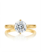 Claudine – Natural Round Diamond Solitaire Engagement Ring