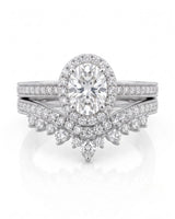 Oval Moissanite Engagement Ring in White Gold