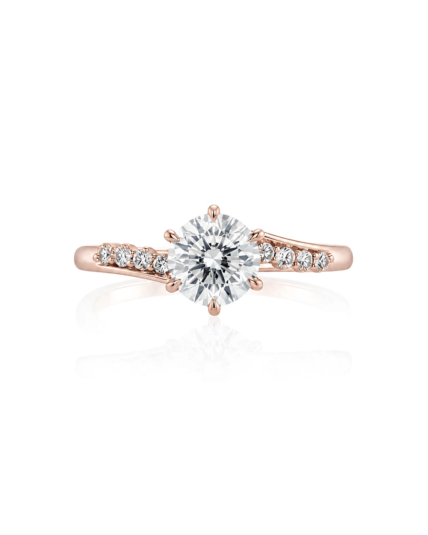 Saoirse – Natural Round Diamond Six-Prong Twisted-Shank Engagement Ring