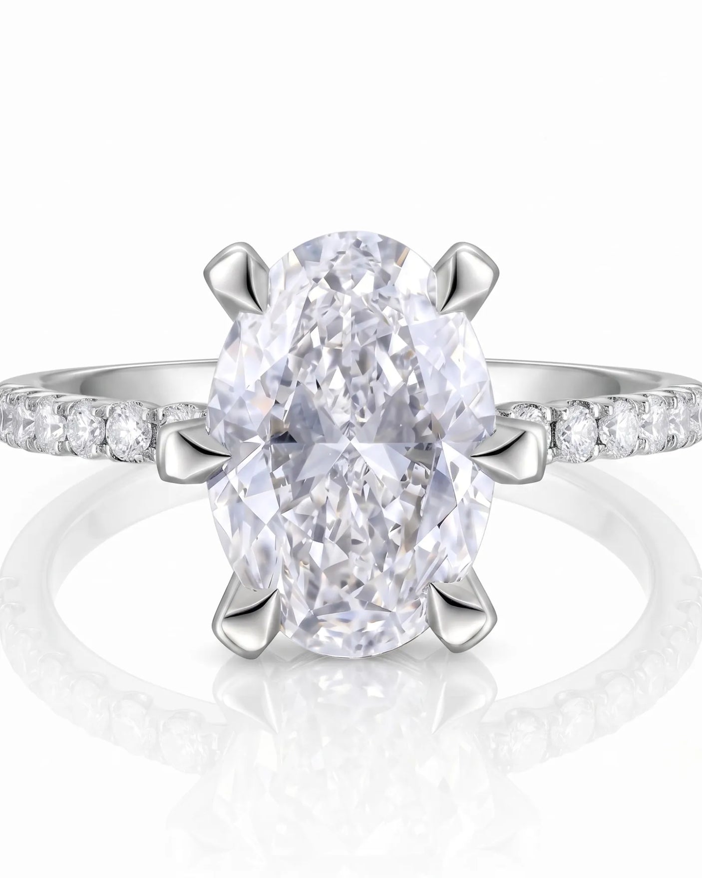 Gretta • Oval Moissanite Ring in Yellow Gold