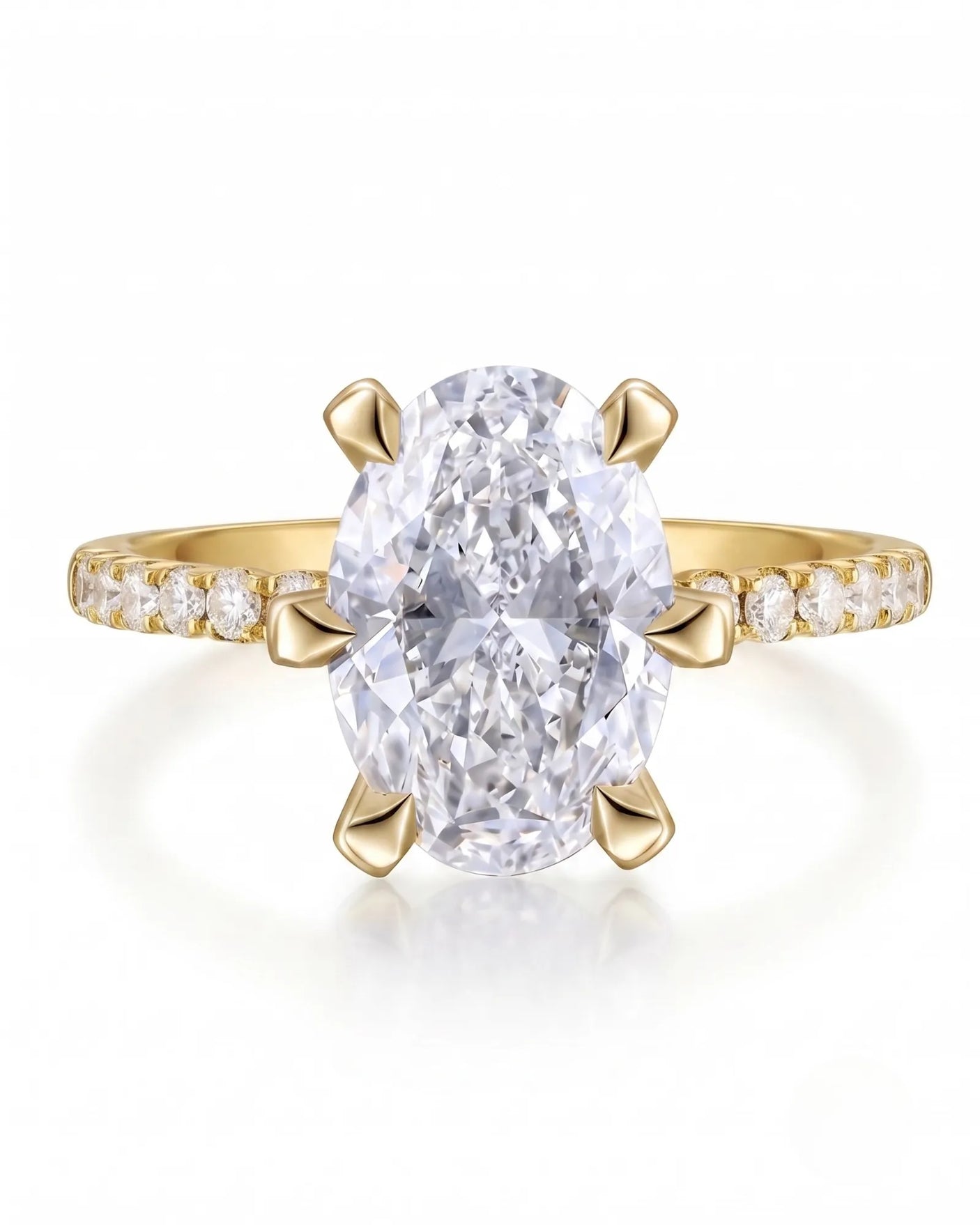 Gretta • Oval Moissanite Ring in Yellow Gold