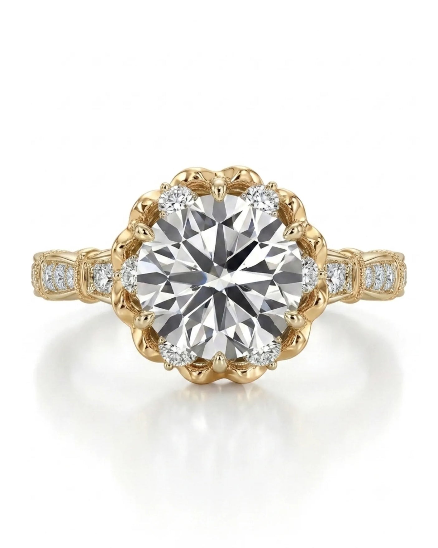 Suki – Timeless Spark Natural Round Diamond Vintage Halo Ring