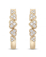 Five Heart Diamond Eternity Wedding Bands — 18K & 14K Yellow Gold — Front