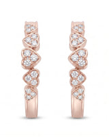 Five Heart Diamond Eternity Wedding Bands — 18K & 14K Rose Gold — Front