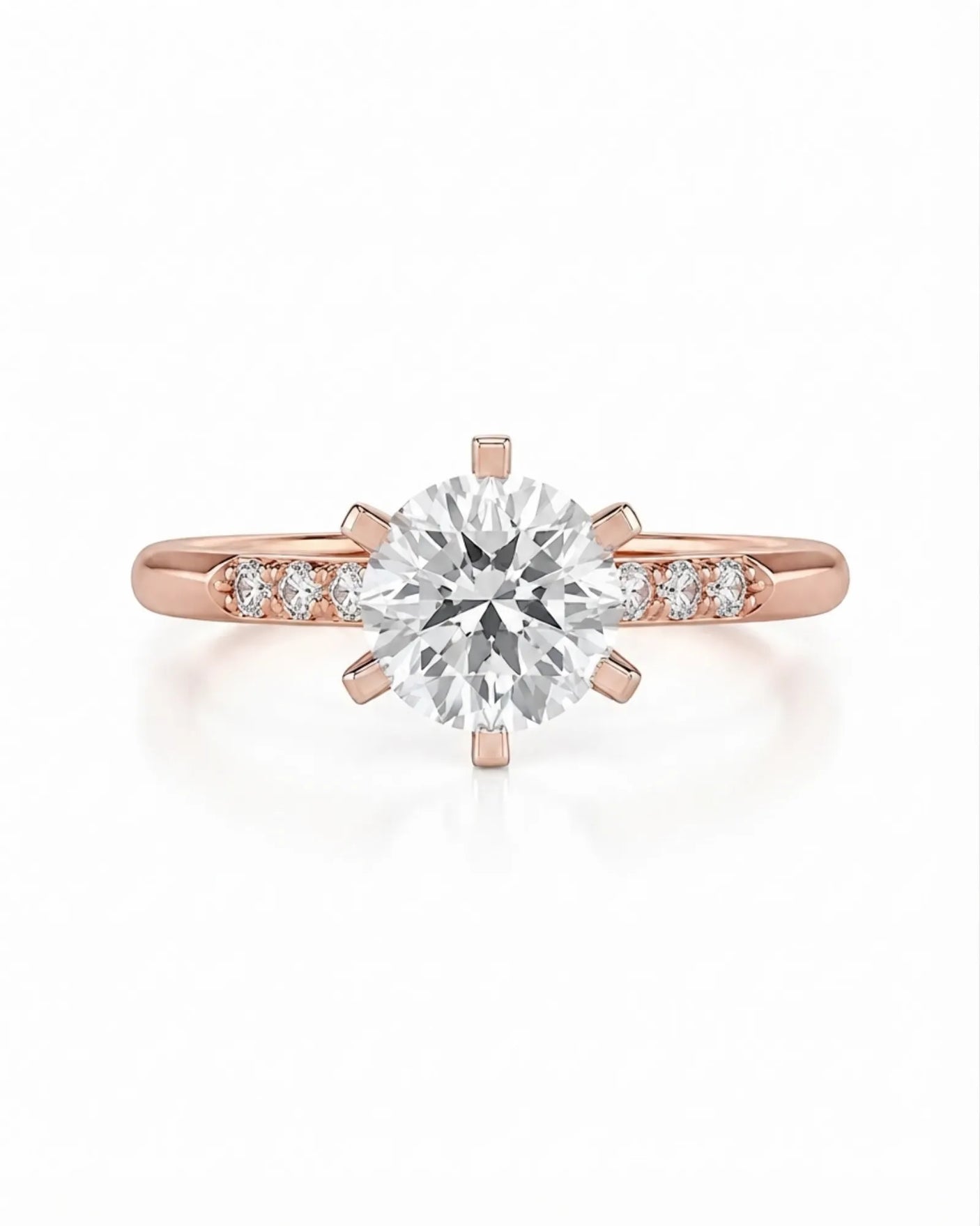 Dakota – Natural Round Diamond Two-Tone Six-Prong Engagement Ring