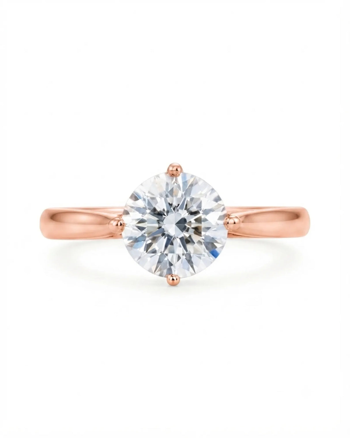 Claudine – Natural Round Diamond Solitaire Engagement Ring