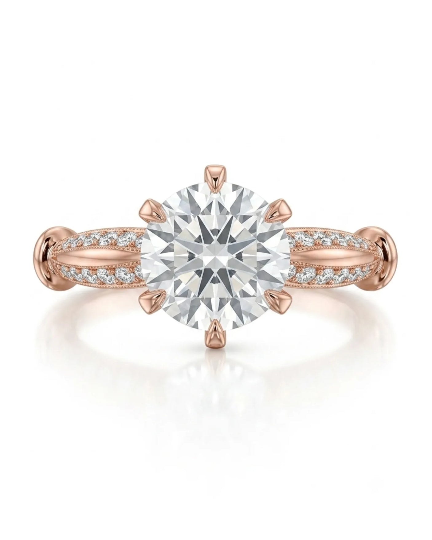 Kirina – Brilliant Bliss Natural Round Diamond Two-Tone Engagement Ring