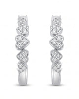 Five Heart Diamond Eternity Wedding Bands — Platinum — Front