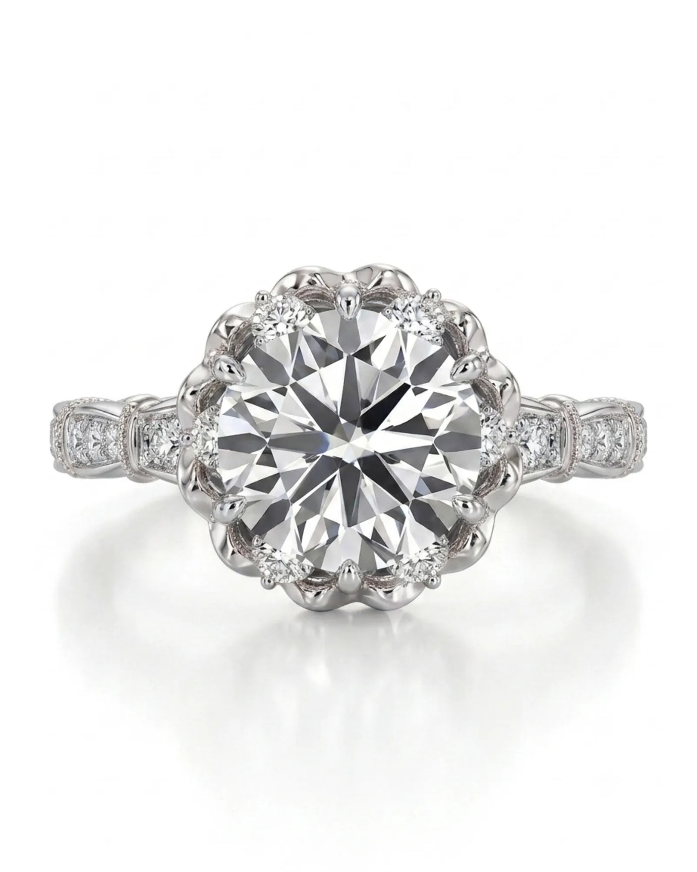 Suki – Timeless Spark Natural Round Diamond Vintage Halo Ring