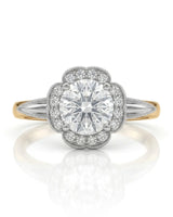 Tara – Aurora Dream Natural Round Diamond Floral Halo Ring