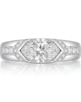 Celestial Marvel – Natural Marquise-Cut Diamond Bezel Engagement Ring