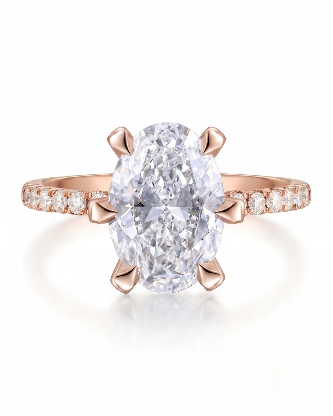 Gretta • Oval Moissanite Ring in Yellow Gold