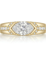 Celestial Marvel – Natural Marquise-Cut Diamond Bezel Engagement Ring