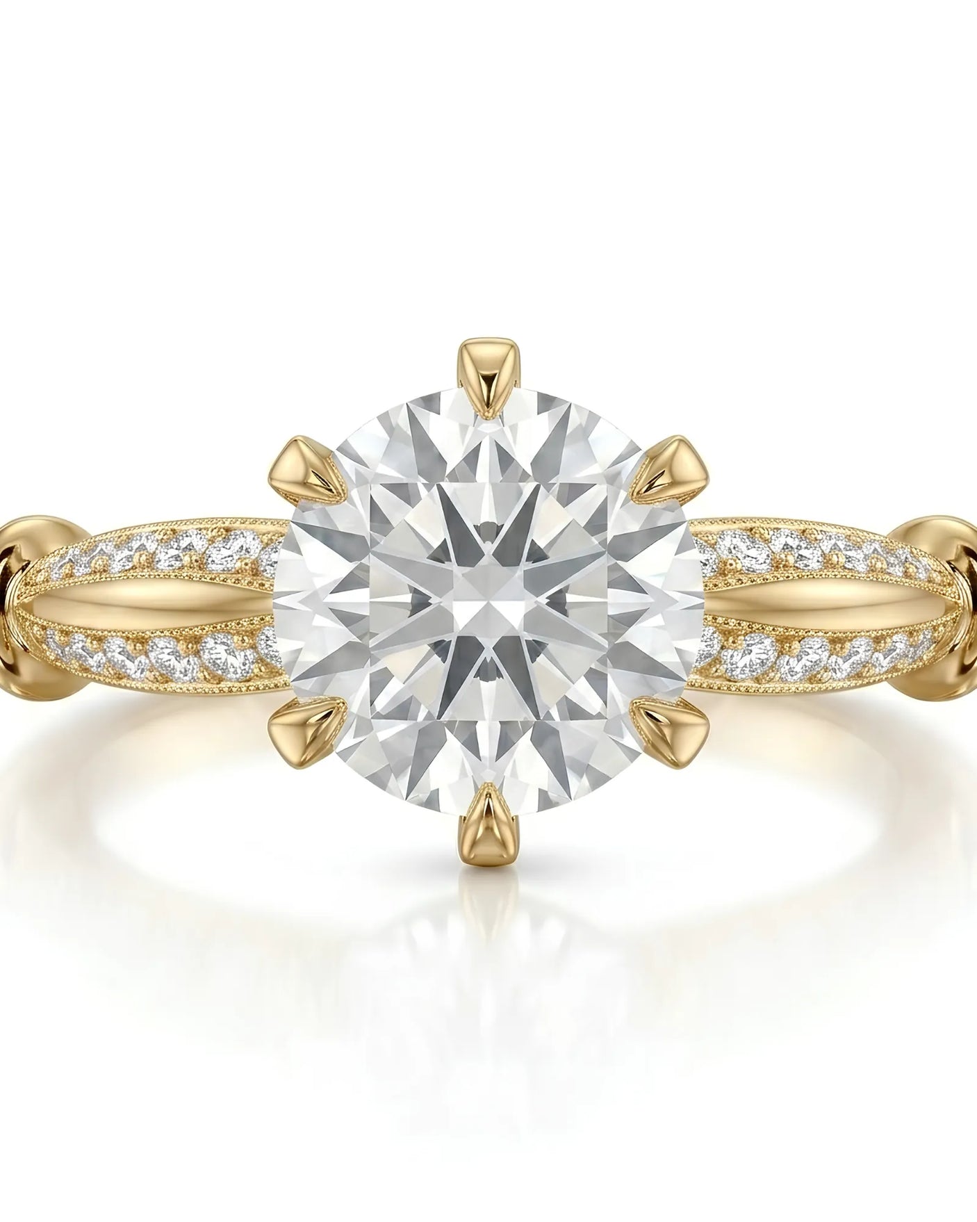 Kirina – Brilliant Bliss Natural Round Diamond Two-Tone Engagement Ring