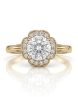 Tara – Aurora Dream Natural Round Diamond Floral Halo Ring