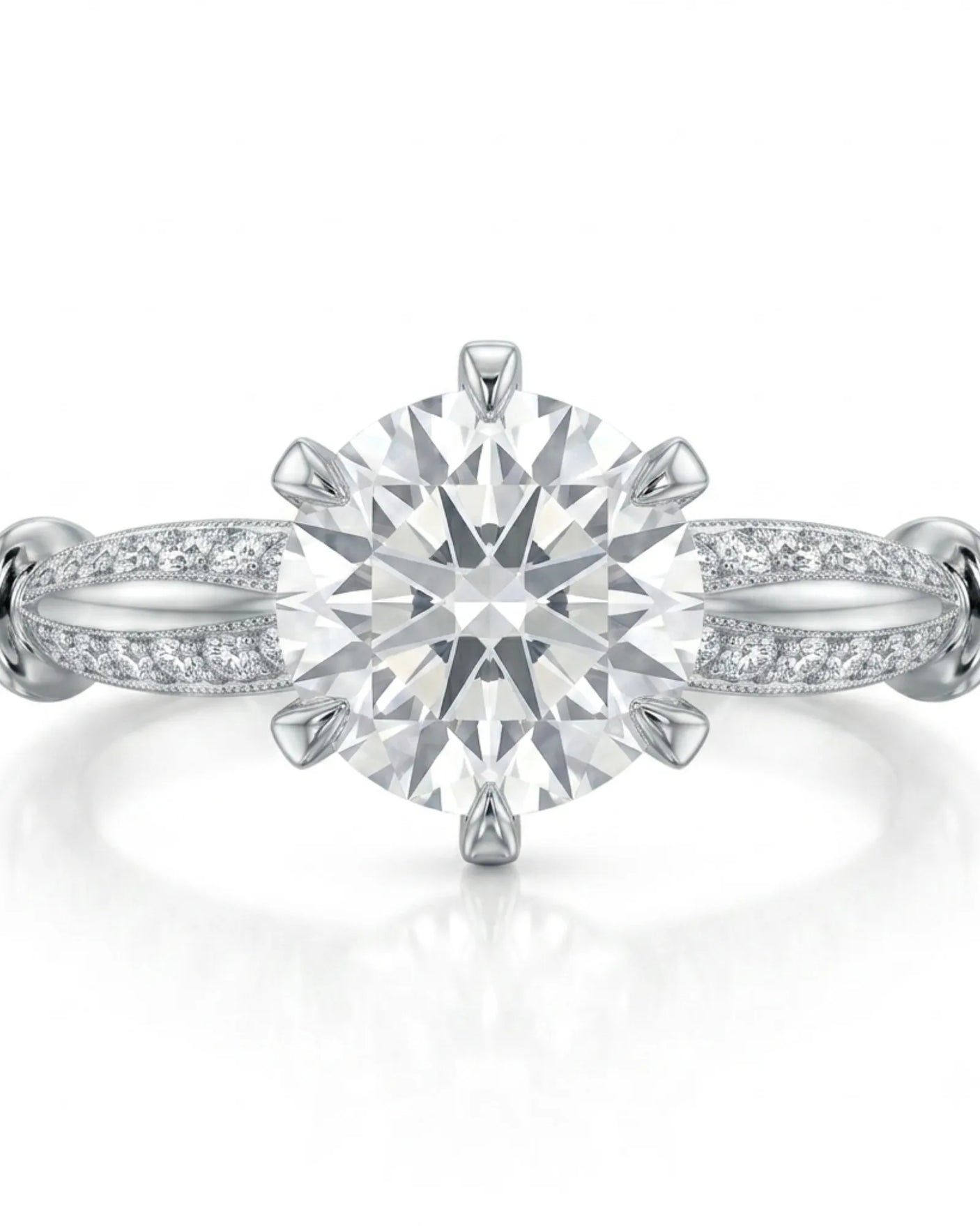 Kirina – Brilliant Bliss Natural Round Diamond Two-Tone Engagement Ring