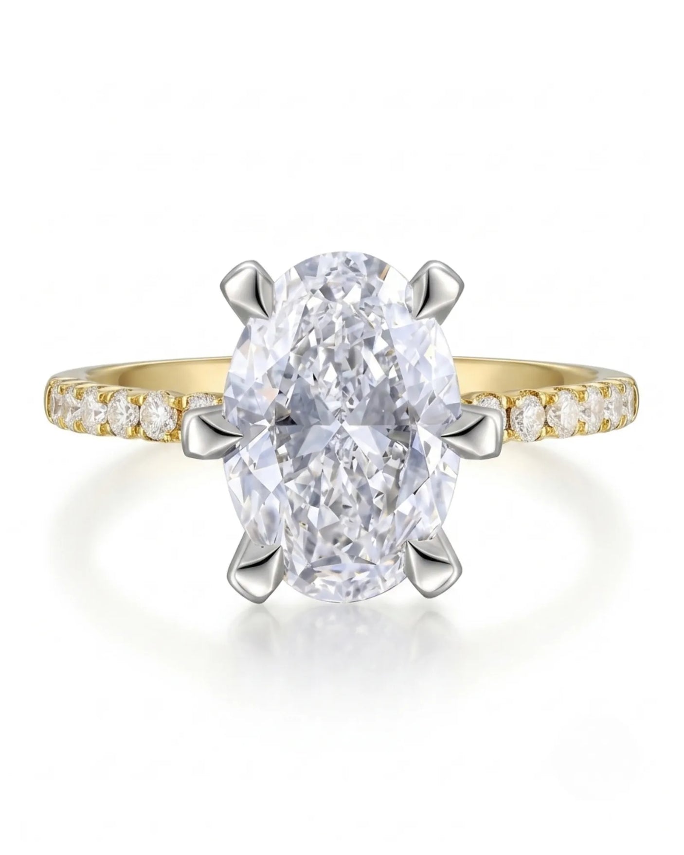 Gretta • Oval Moissanite Ring in Yellow Gold