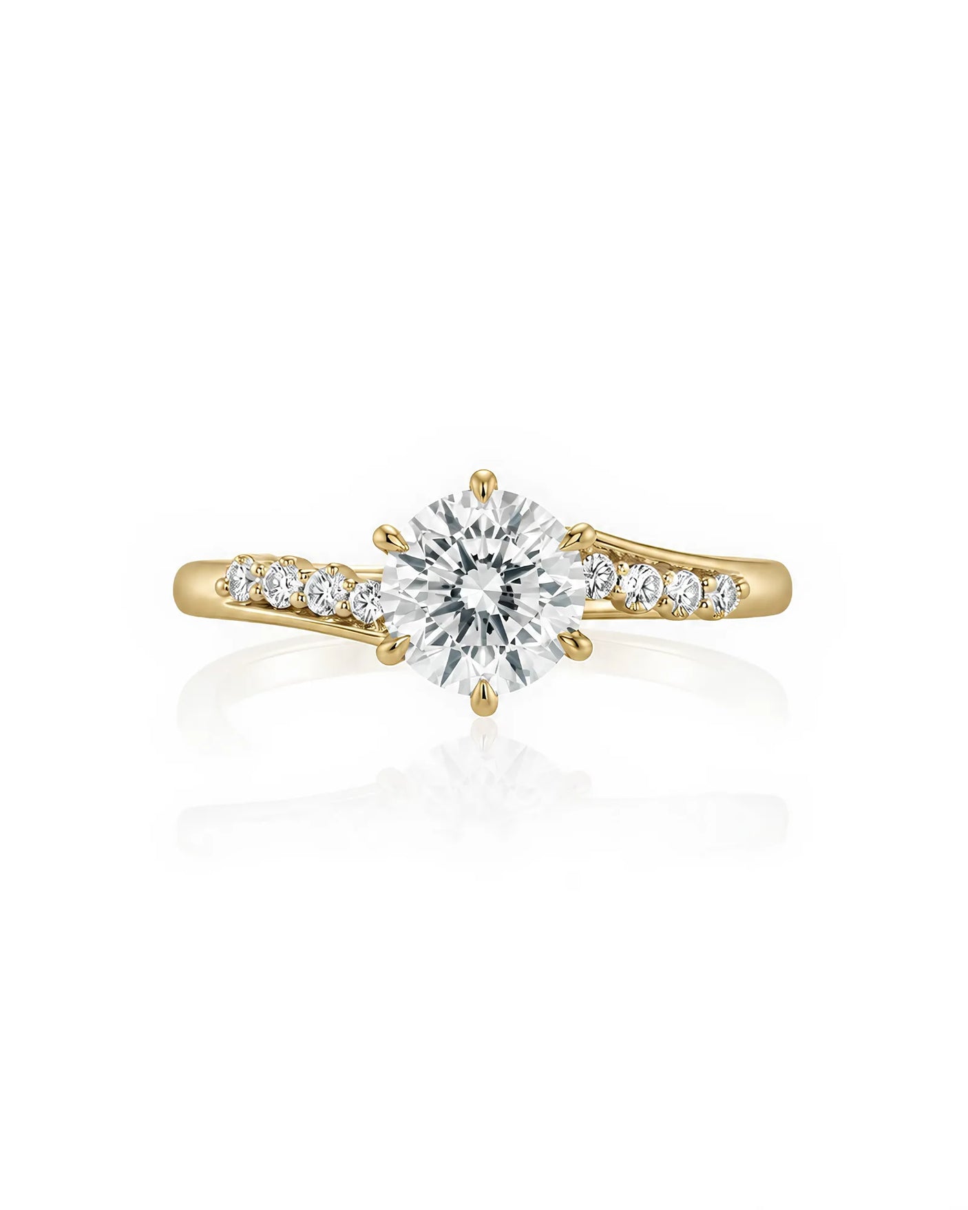 Saoirse – Natural Round Diamond Six-Prong Twisted-Shank Engagement Ring