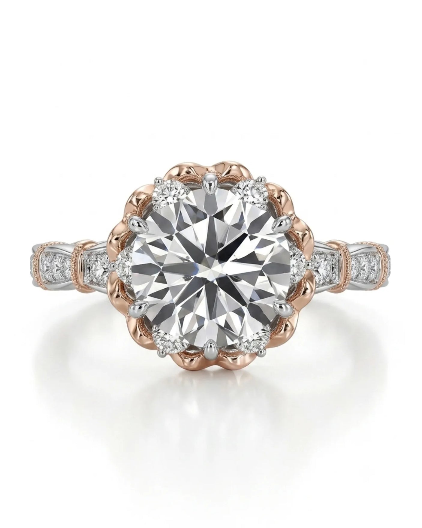 Suki – Timeless Spark Natural Round Diamond Vintage Halo Ring