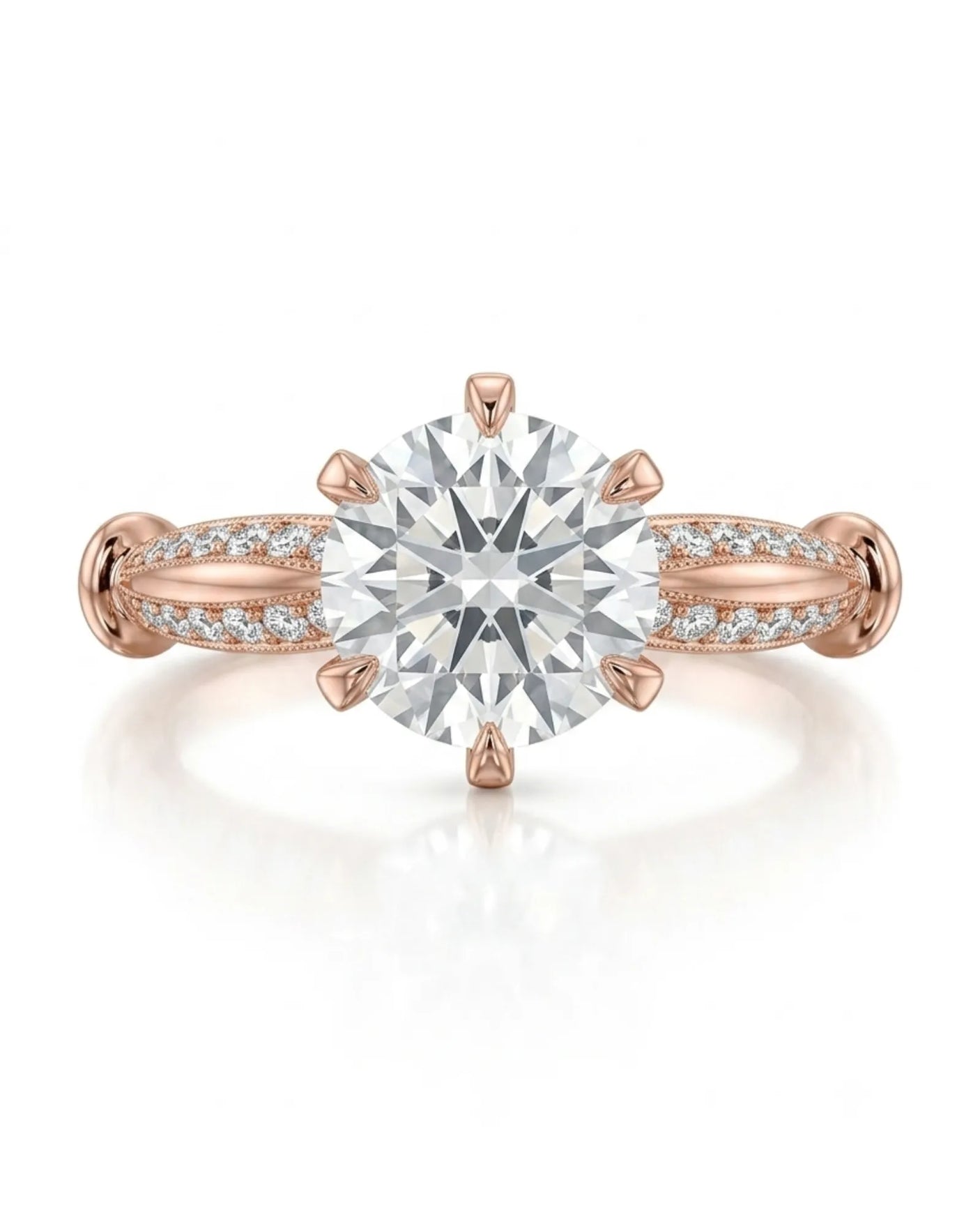Kirina – Brilliant Bliss Natural Round Diamond Two-Tone Engagement Ring