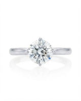 Claudine – Natural Round Diamond Solitaire Engagement Ring