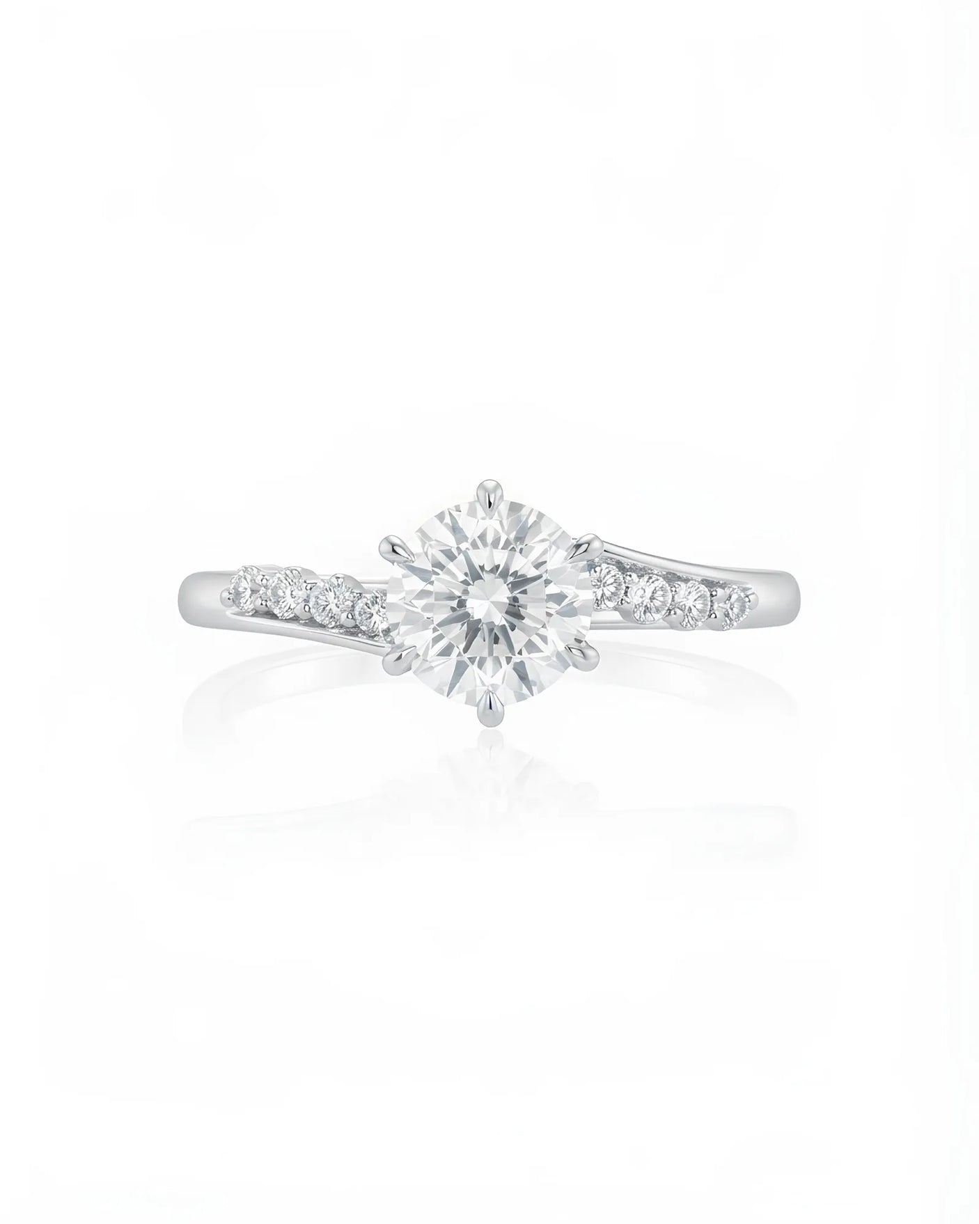 Saoirse – Natural Round Diamond Six-Prong Twisted-Shank Engagement Ring