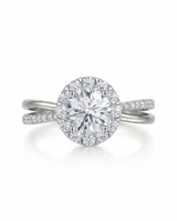 Elani – Natural Round Diamond Halo Split-Shank Ring