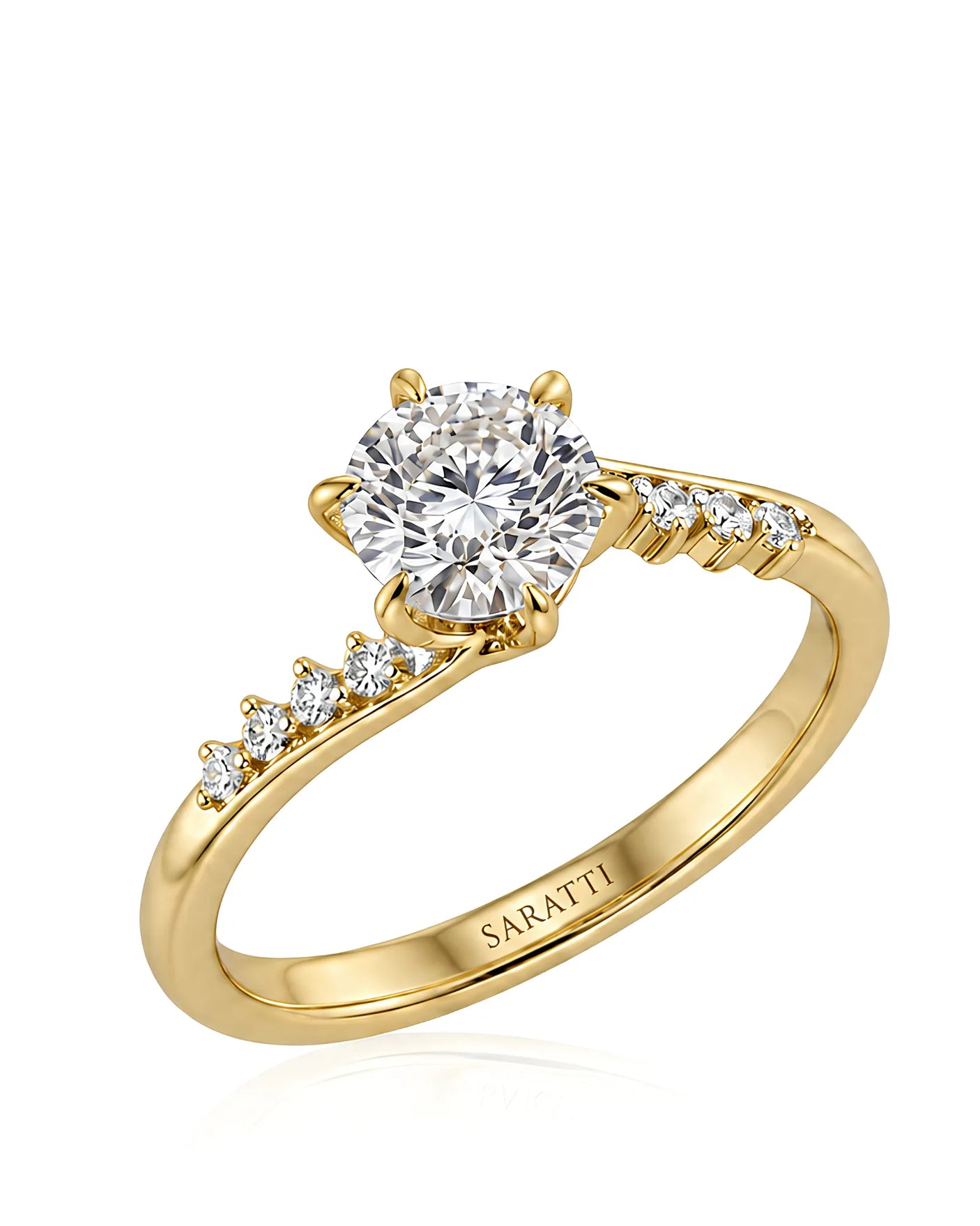 Saoirse – Natural Round Diamond Six-Prong Twisted-Shank Engagement Ring