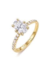 Gretta • Oval Moissanite Ring in Yellow Gold