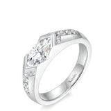 Celestial Marvel – Natural Marquise-Cut Diamond Bezel Engagement Ring