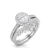 Oval Moissanite Engagement Ring in White Gold