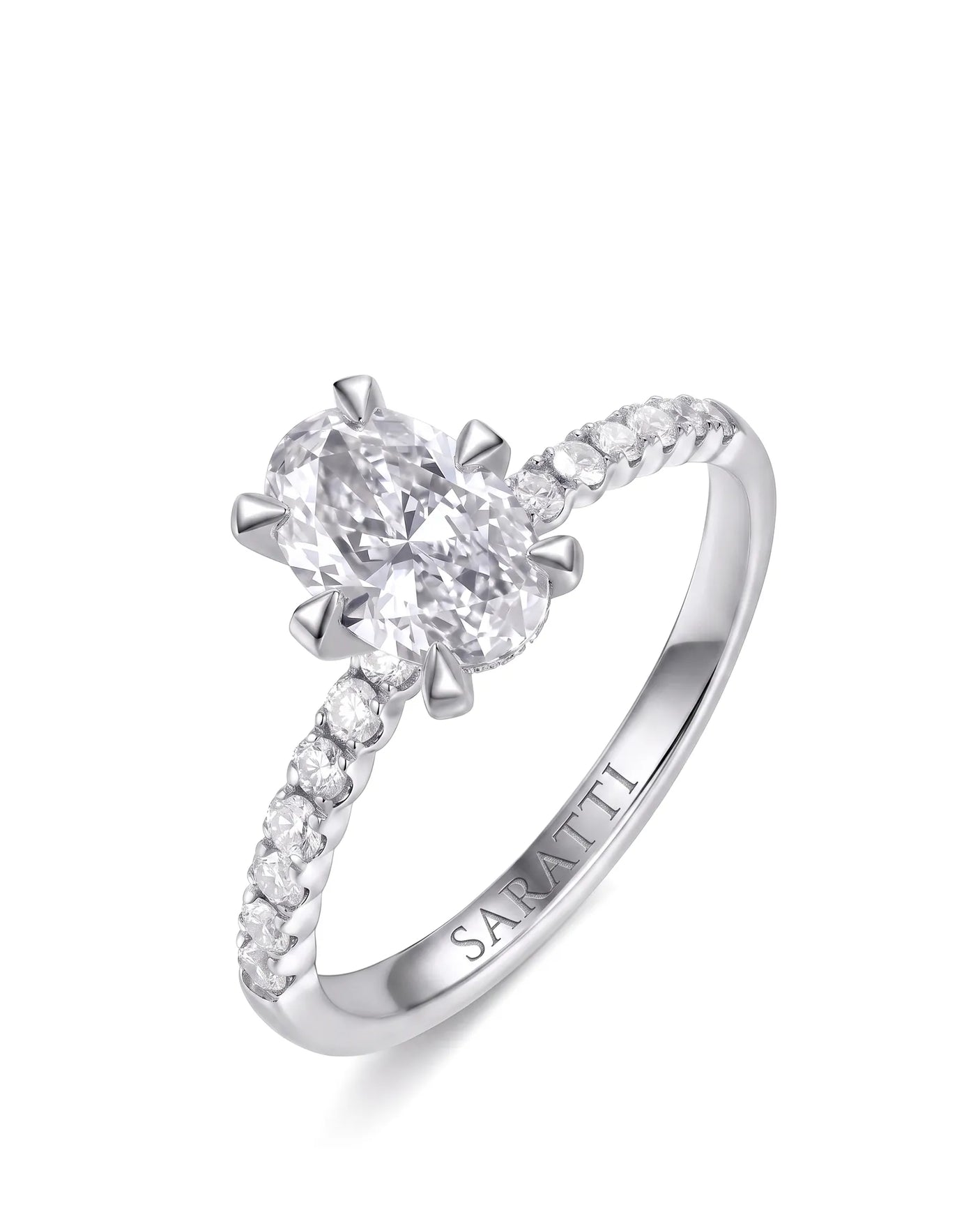 Gretta • Oval Moissanite Ring in Yellow Gold