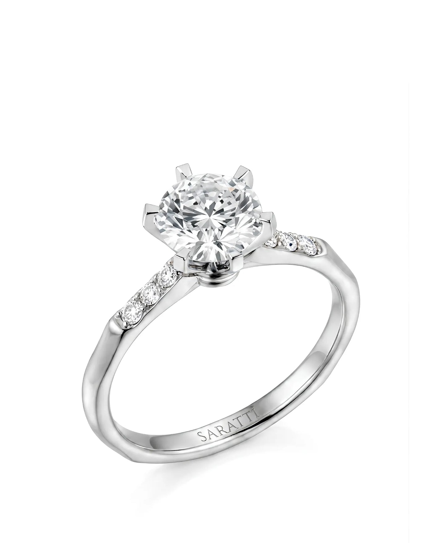 Dakota – Natural Round Diamond Two-Tone Six-Prong Engagement Ring