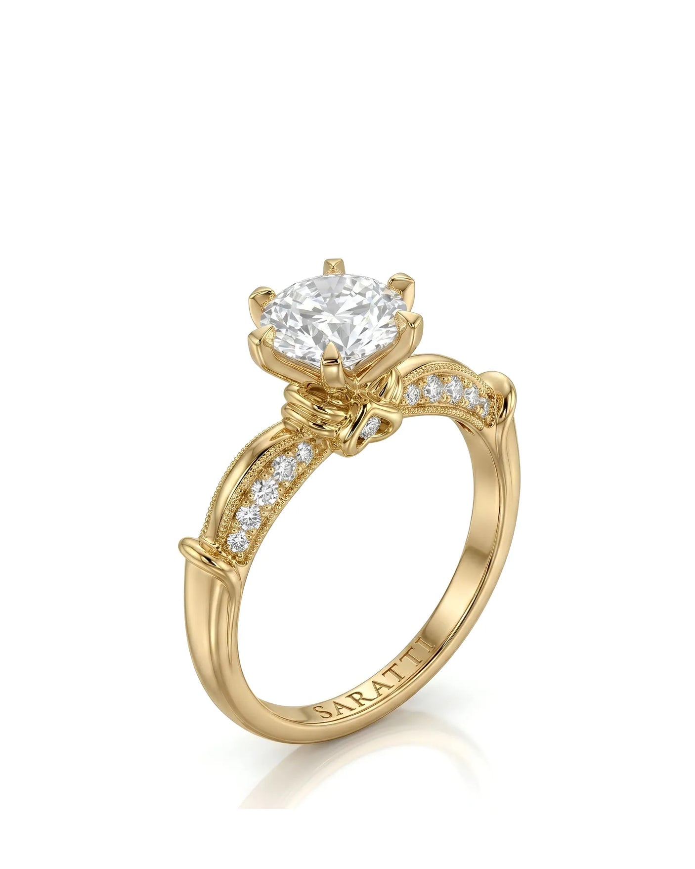 Kirina – Brilliant Bliss Natural Round Diamond Two-Tone Engagement Ring