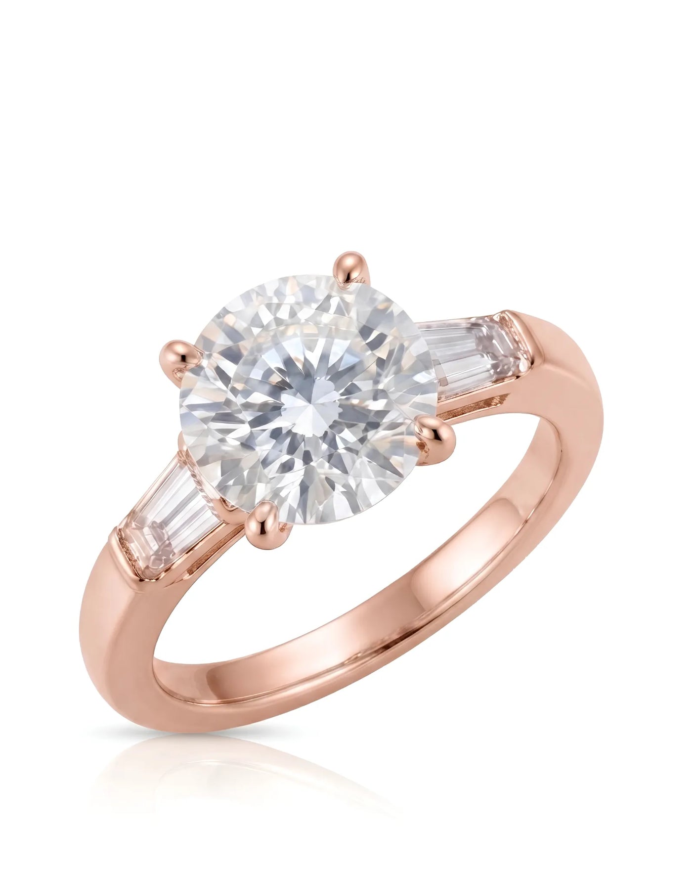 Terzo Tesoro – Natural Round Diamond Three-Stone Engagement Ring