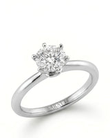 Beila – Starry Symphony Natural Round Diamond Six-Prong Solitaire Ring