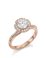 Tara – Aurora Dream Natural Round Diamond Floral Halo Ring
