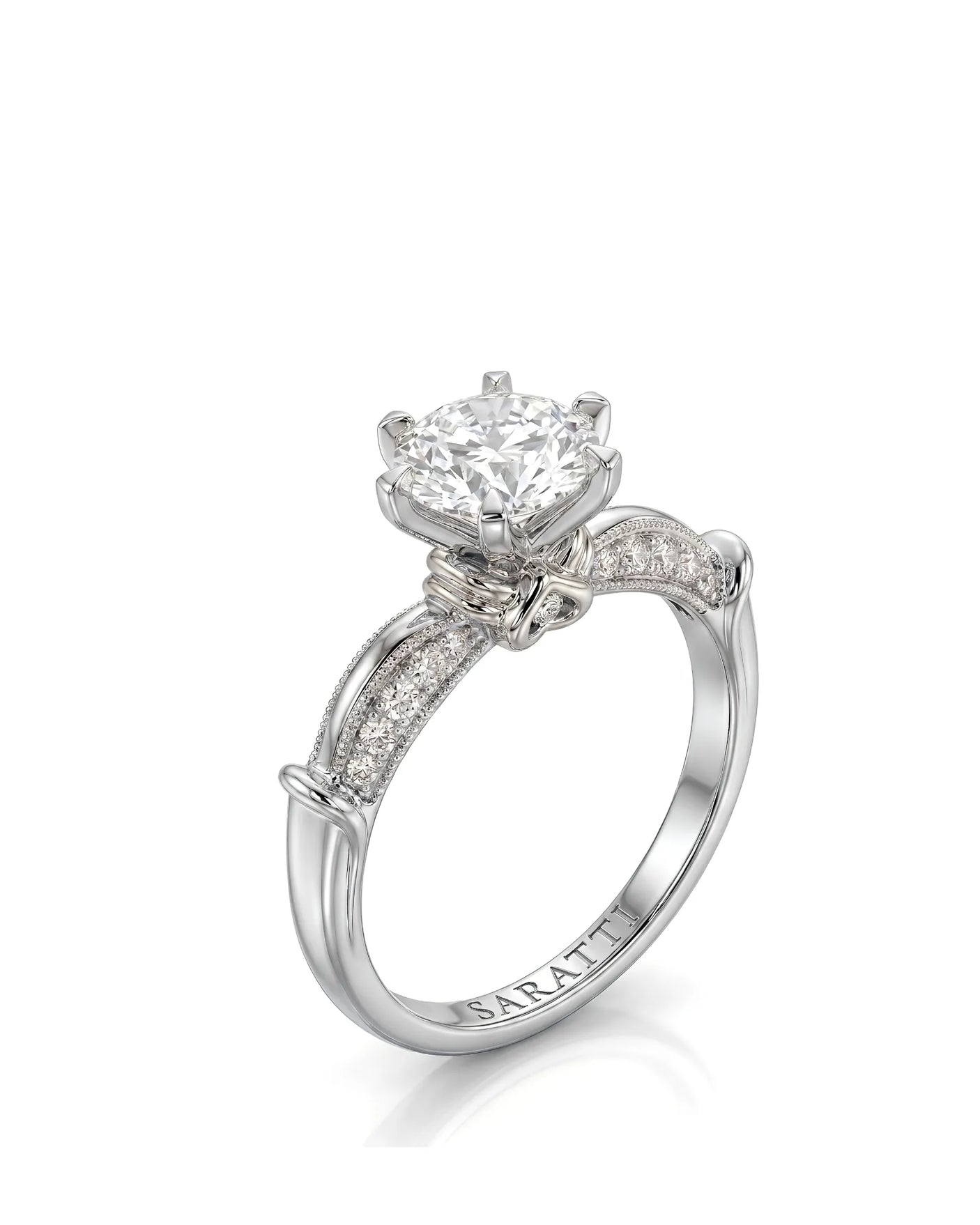 Kirina – Brilliant Bliss Natural Round Diamond Two-Tone Engagement Ring