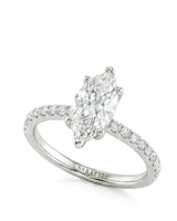 Cortège Blanc – Natural Marquise-Cut Diamond Pavé Engagement Ring