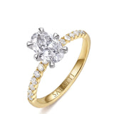 Gretta • Oval Moissanite Ring in Yellow Gold
