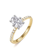 Gretta • Oval Moissanite Ring in Yellow Gold