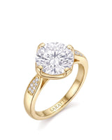 Cece • Vintage Inspired Round Moissanite Ring in White Gold