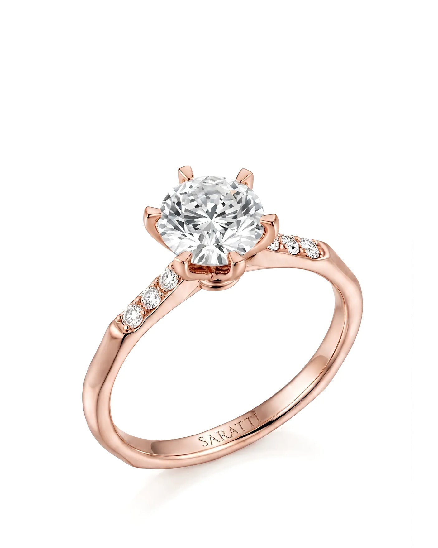 Dakota – Natural Round Diamond Two-Tone Six-Prong Engagement Ring