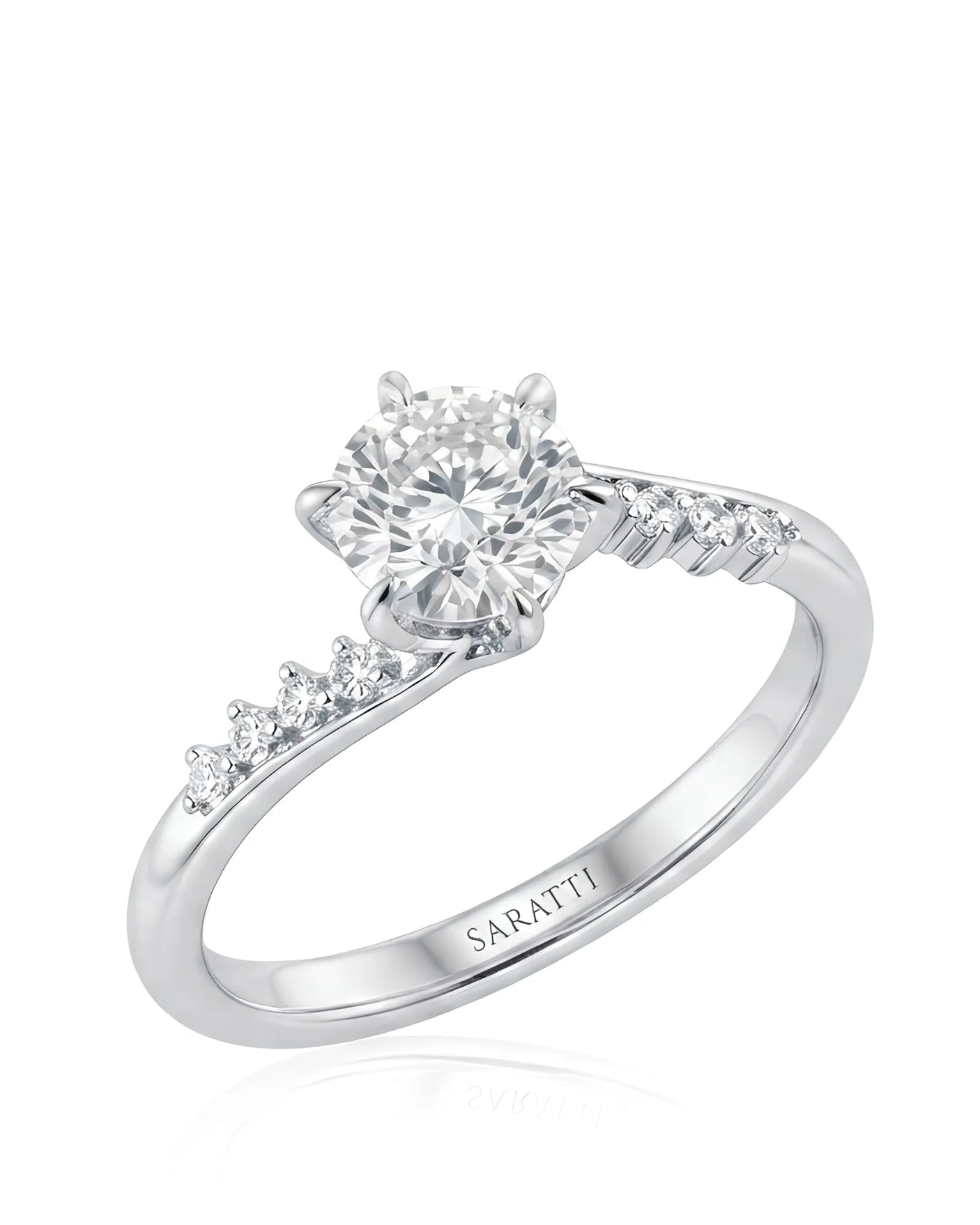 Saoirse – Natural Round Diamond Six-Prong Twisted-Shank Engagement Ring