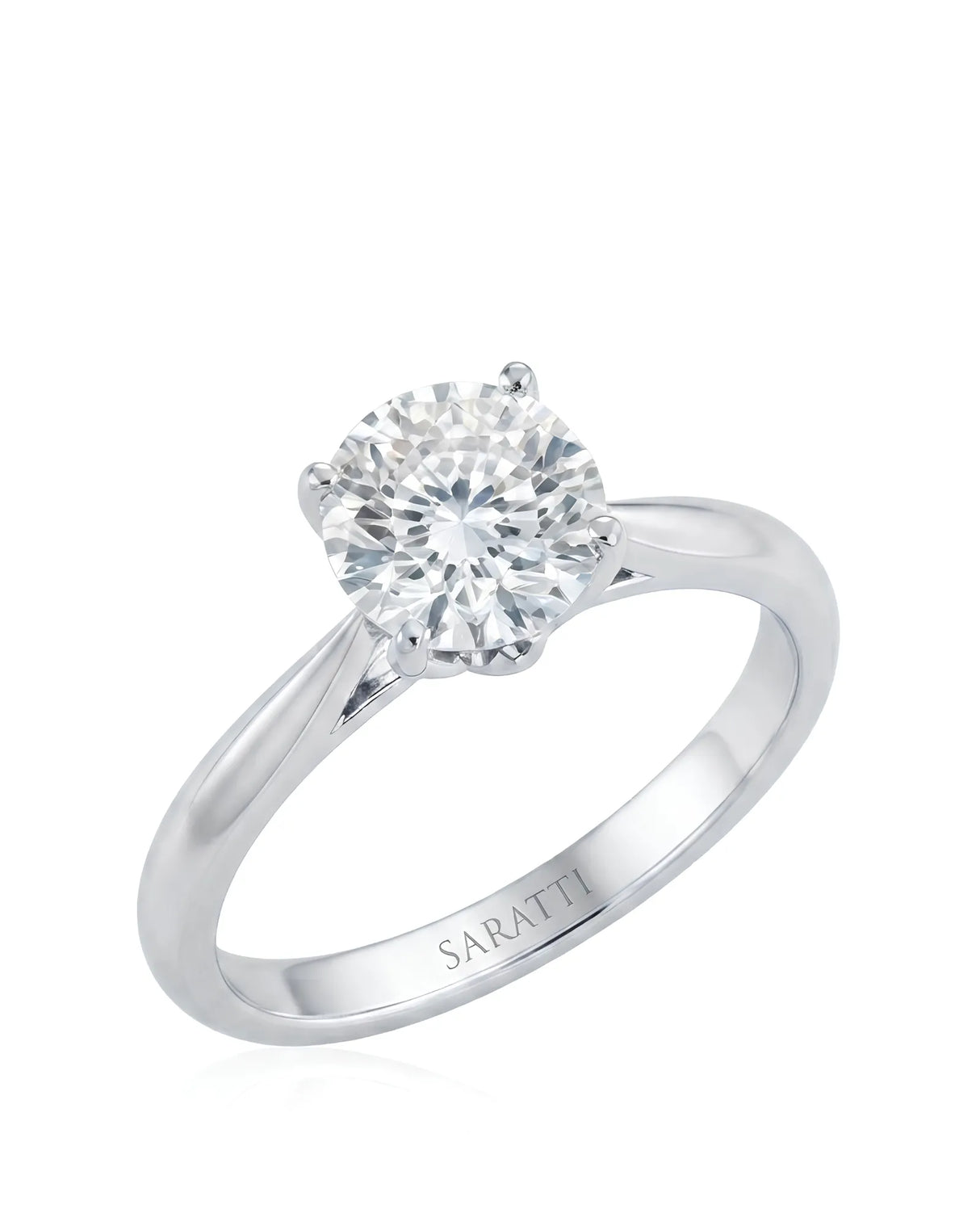 Claudine – Natural Round Diamond Solitaire Engagement Ring
