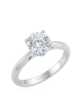 Claudine – Natural Round Diamond Solitaire Engagement Ring