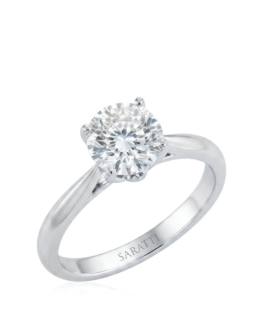 Claudine – Natural Round Diamond Solitaire Engagement Ring