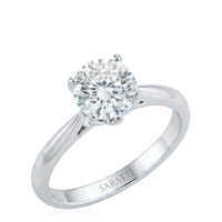 Claudine – Natural Round Diamond Solitaire Engagement Ring