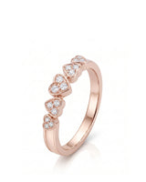 Five Heart Diamond Eternity Wedding Bands — 18K & 14K Rose Gold — 45 Degree